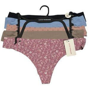 LUCKY BRAND 5 Pack Thongs Paisley NWT Large